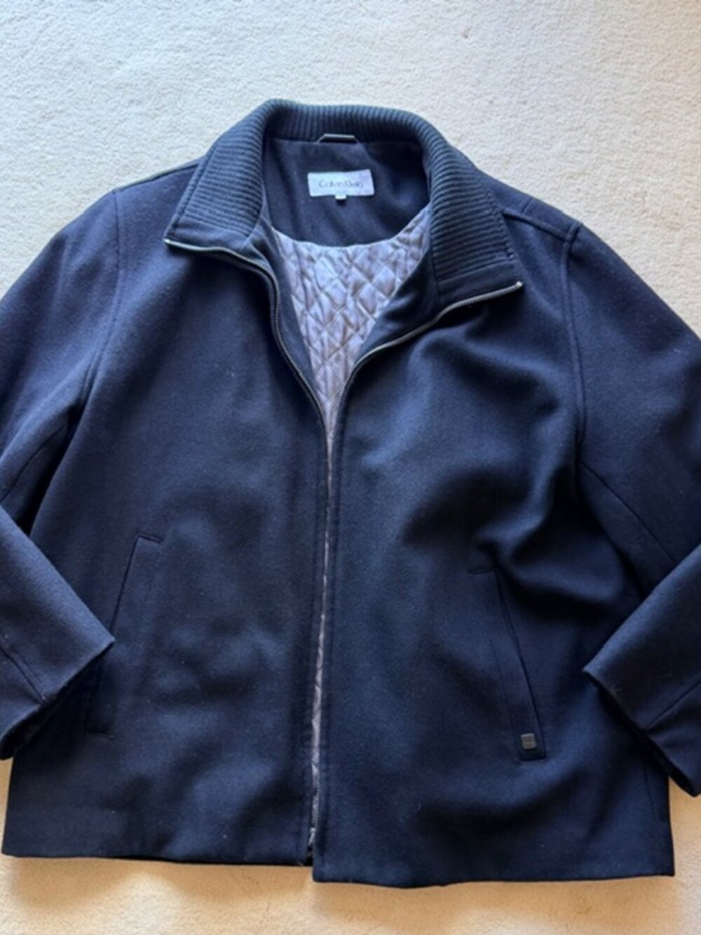 Calvin Klein Men's Wool Winter Coat- Size Large - Black
